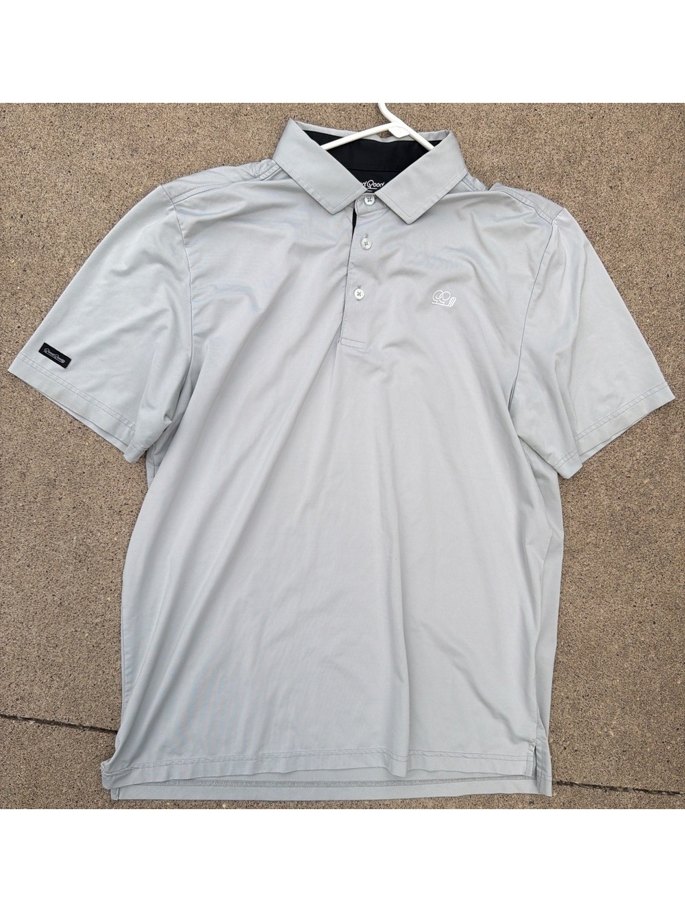 Large - Men - Good Good Light Gray Golf Polo